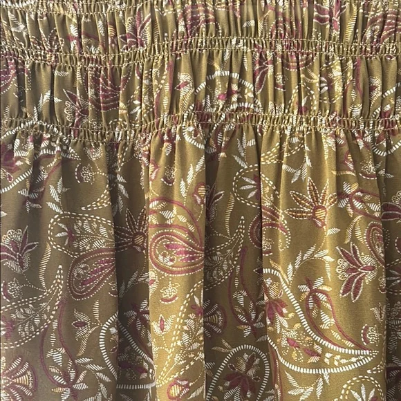 Golden Yellow Smocked Flutter Sleeve Blouse - Picture 2 of 5